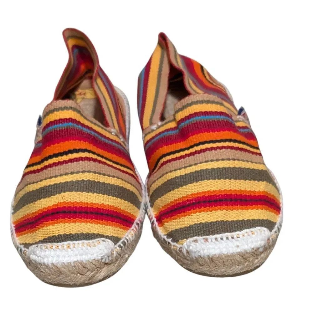 Alpargatus multi-color rainbow striped Espadrille cotton canvas Spain beachy 35
